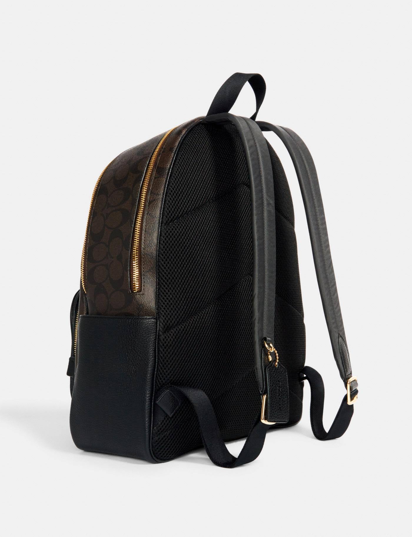 Coach Women's Large Court Backpack in Signature Canvas - Im/Brown Black