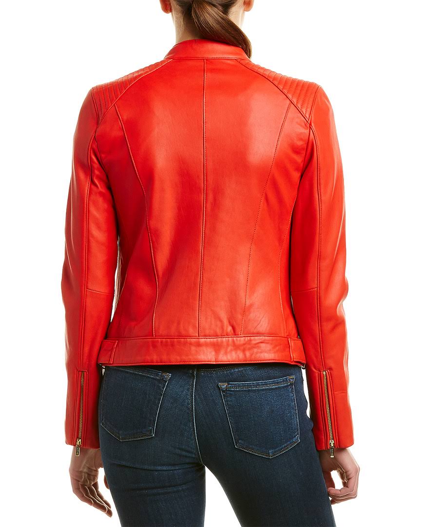 Cole Haan Leather Racer Jacket