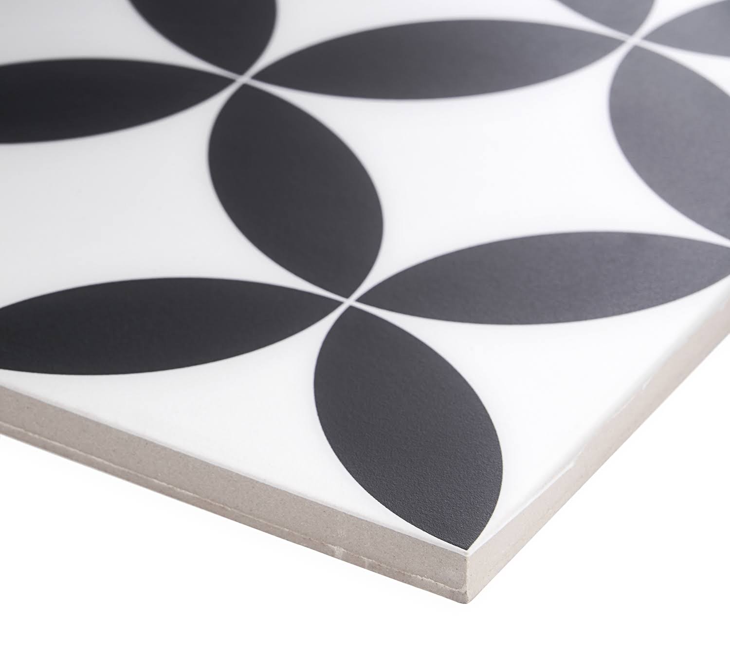 Ivy Hill Tile Norwalk Floor Deco Black and White 8x8 Matte Porcelain Tile, Blacku0026White, Backsplash, Wall and Floor