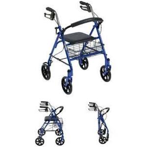 Drive Medical Rollator Walker with Seat 4 Wheel Folding Safety Handles Basket Chair Travel New