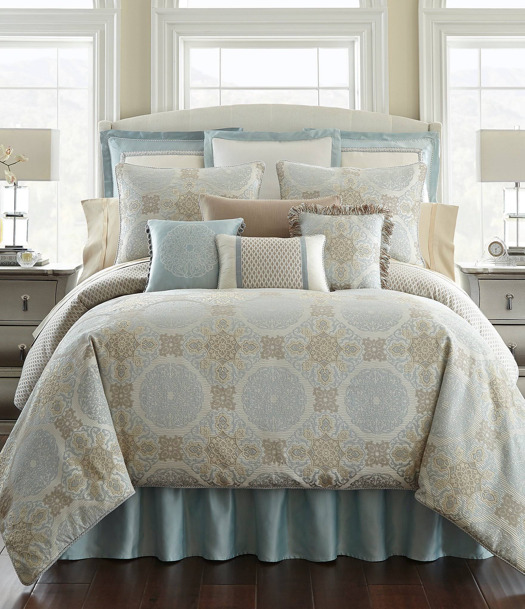 Waterford Jonet Tassel Pillow - Cream/Aqua