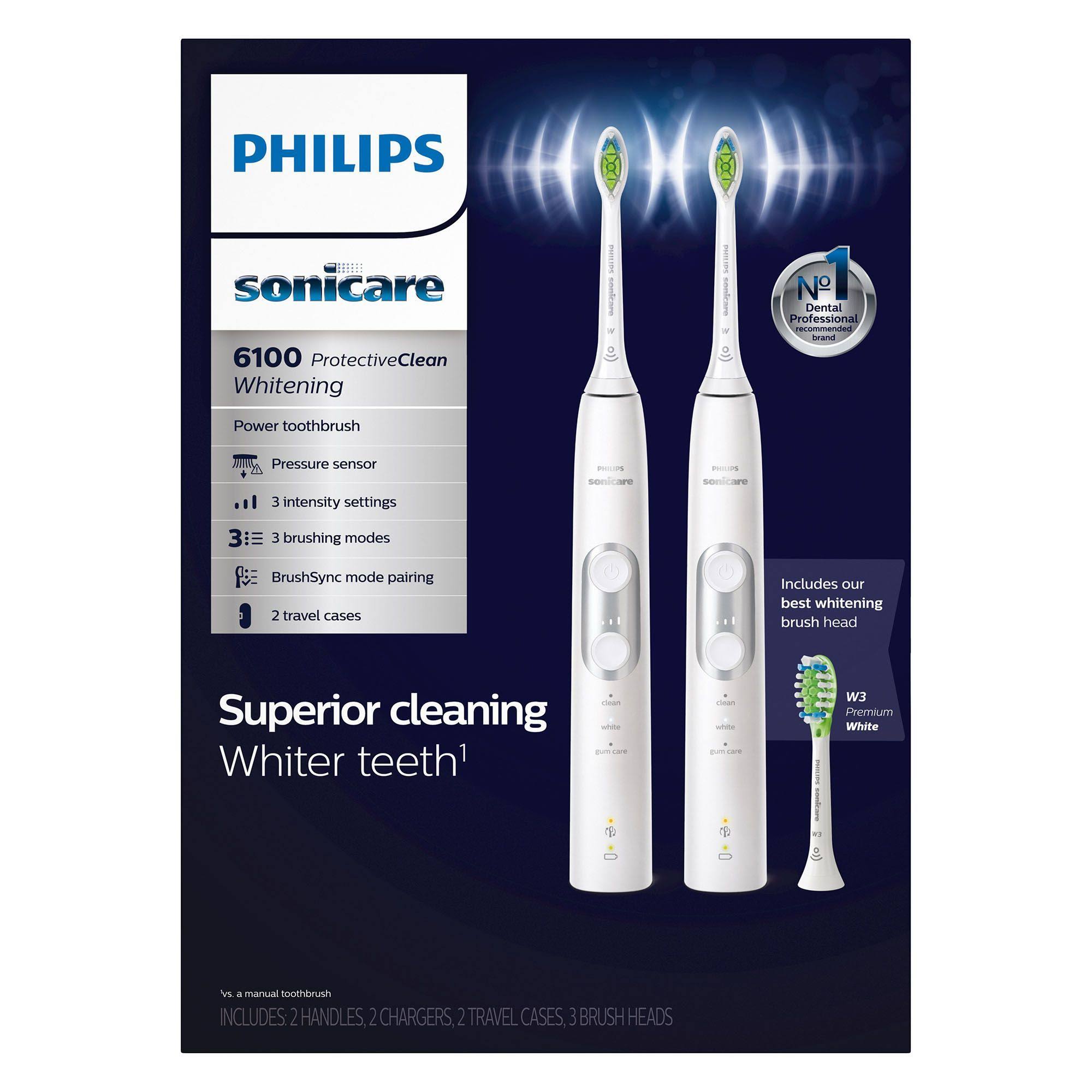 Philips Sonicare ProtectiveClean 6100 Electric Toothbrush 2 Pk.