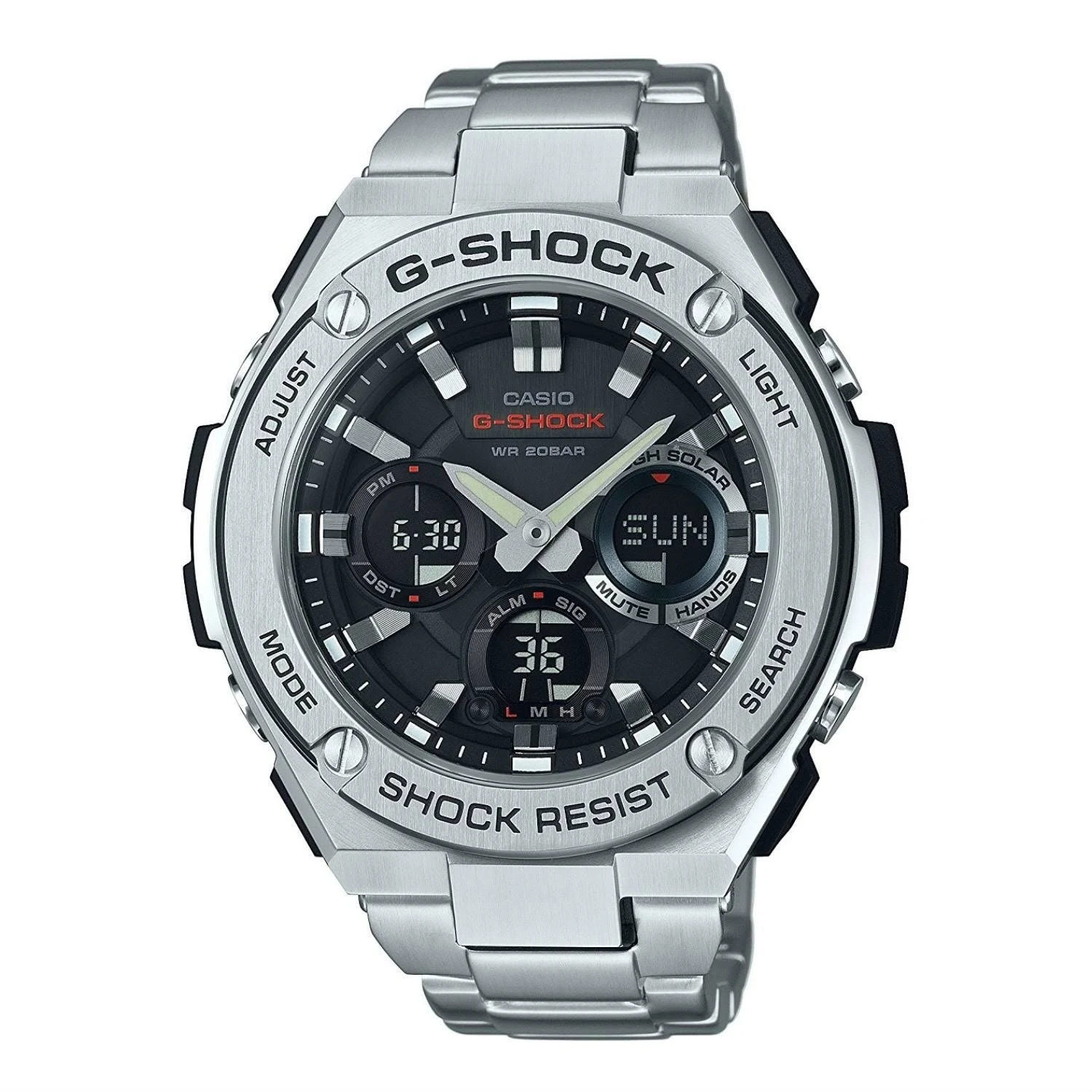 Casio Men's G-Shock GSTS110D-1A Silver Stainless-Steel Quartz Watch