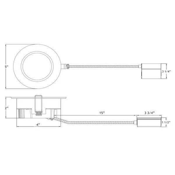 Lotus LL4RR-27K-WH 14.5 Watt 4x22 Round Regressed LED Downlight - 2700K - 950 Lumens - White