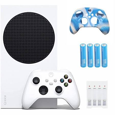 Microsoft Xbox Series S 512 GB All-Digital Gaming Console - White + 1 Xbox Wireless Controller, 4K HD Streaming, Wi-Fi, Silicone