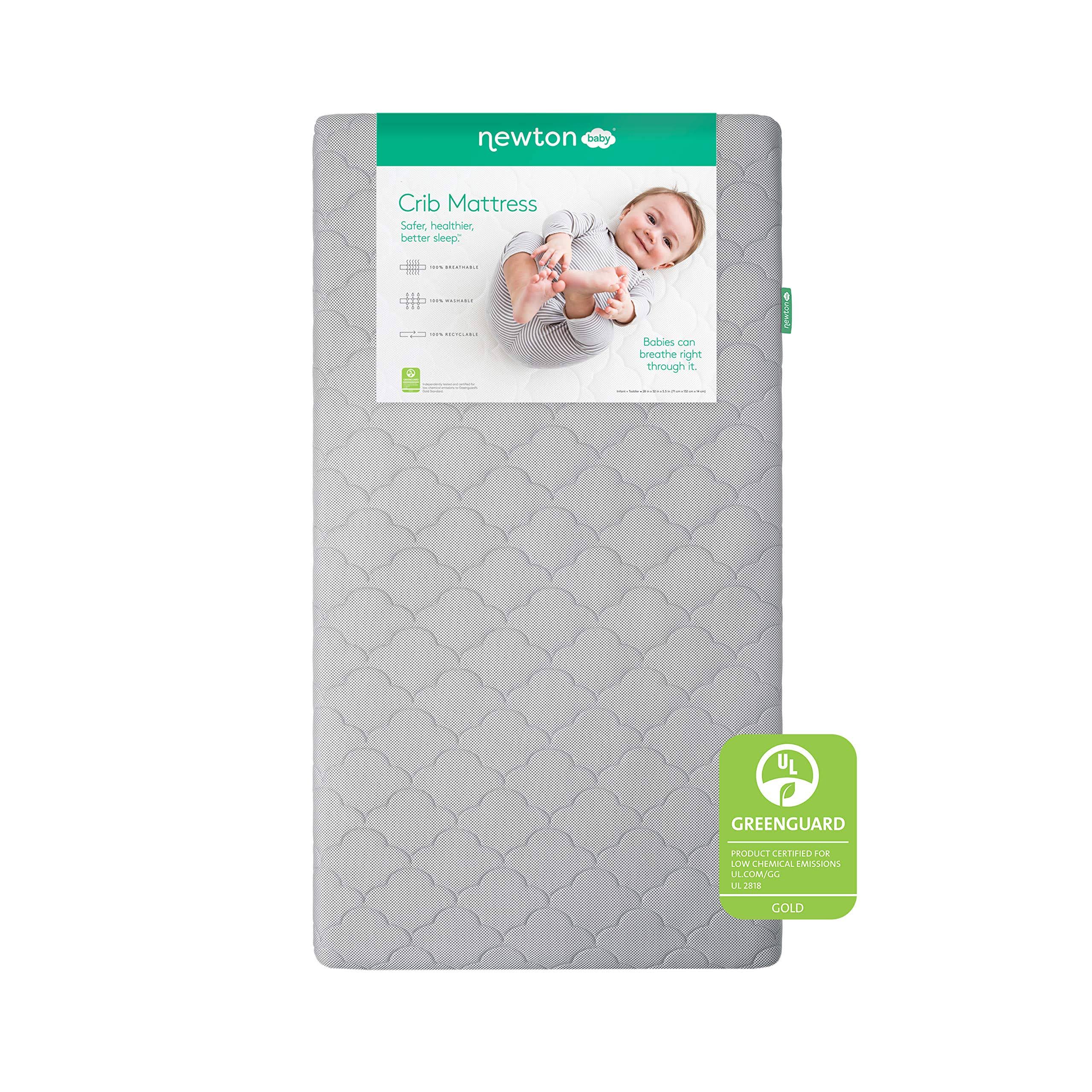 Newton Baby | Crib Mattress | 100% Breathable, Washable and Recyclable | Grey