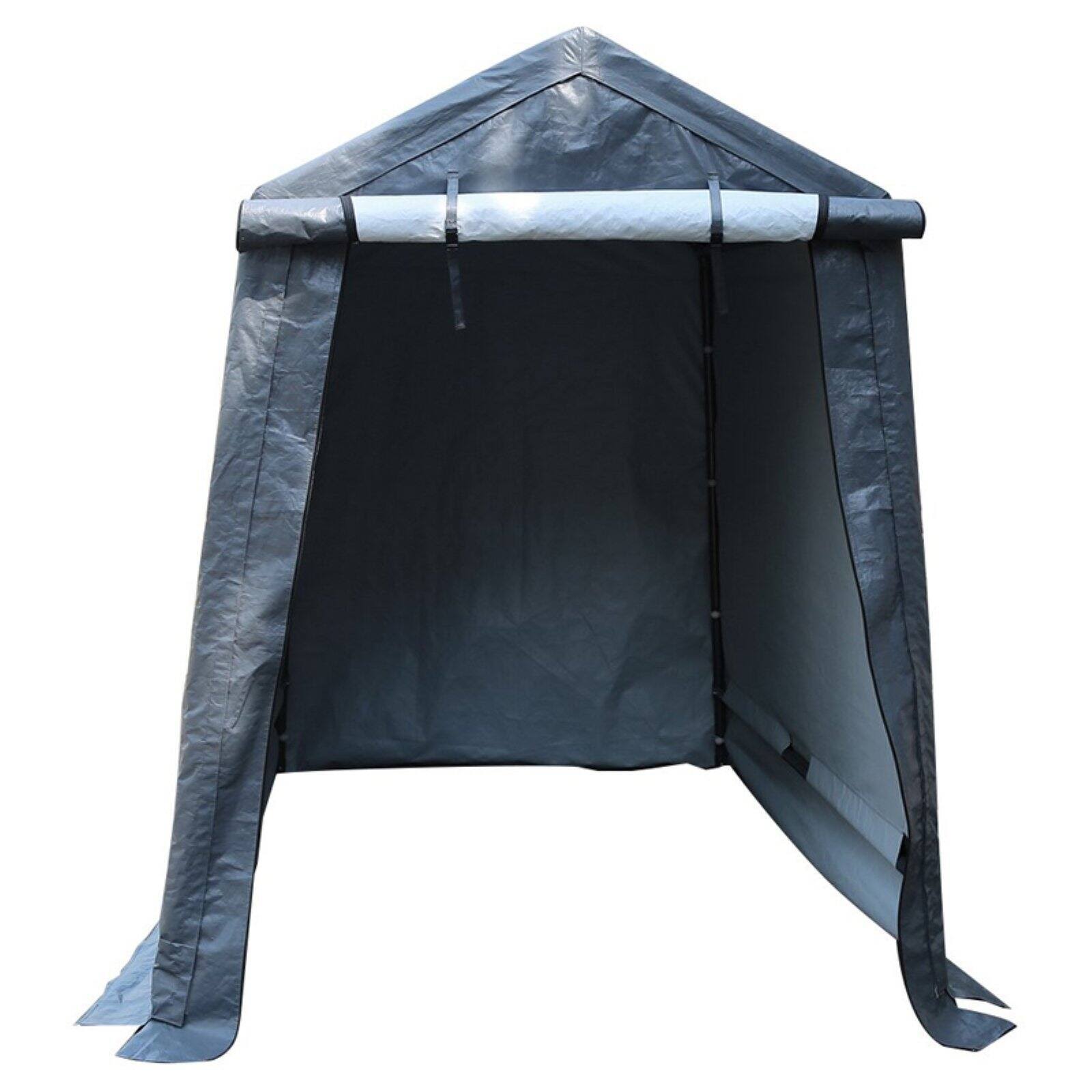 Abba Patio Storage Shelter 6 x 8- Feet Outdoor Shed Heavy Duty Canopy Grey