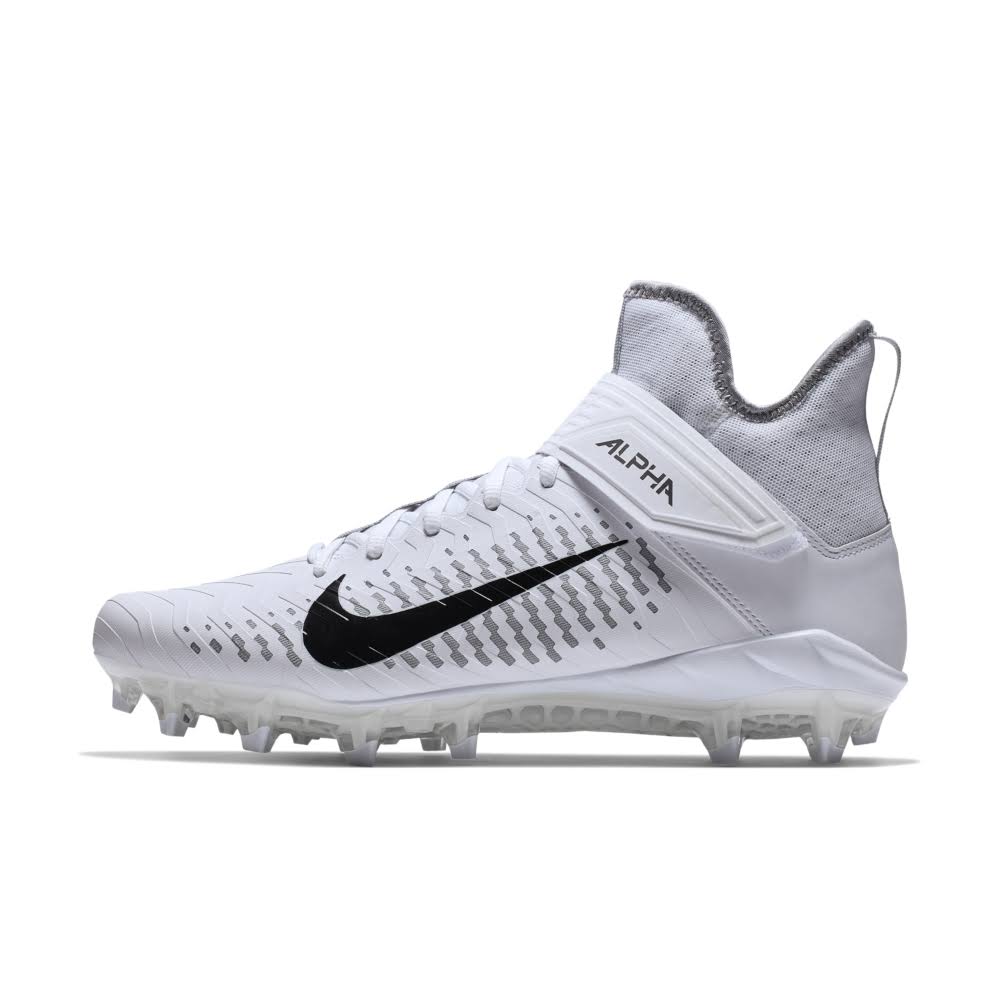 Nike Alpha Menace Pro 2 Mid White/Black Men's Football Cleat 8.5