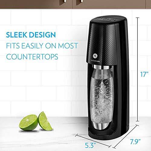 Sodastream Fizzi One Touch Sparkling Water Maker Bundle (Black) with CO2, BPA FR