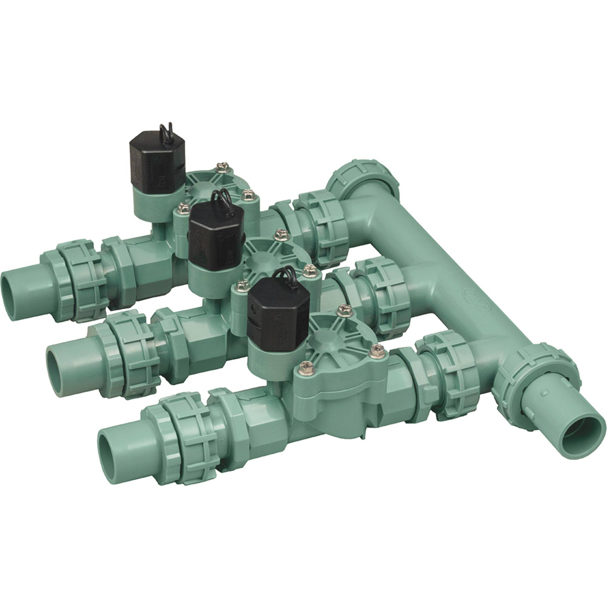 Orbit 3-Valve Preassembled Irrigation Manifold with Easy Wire