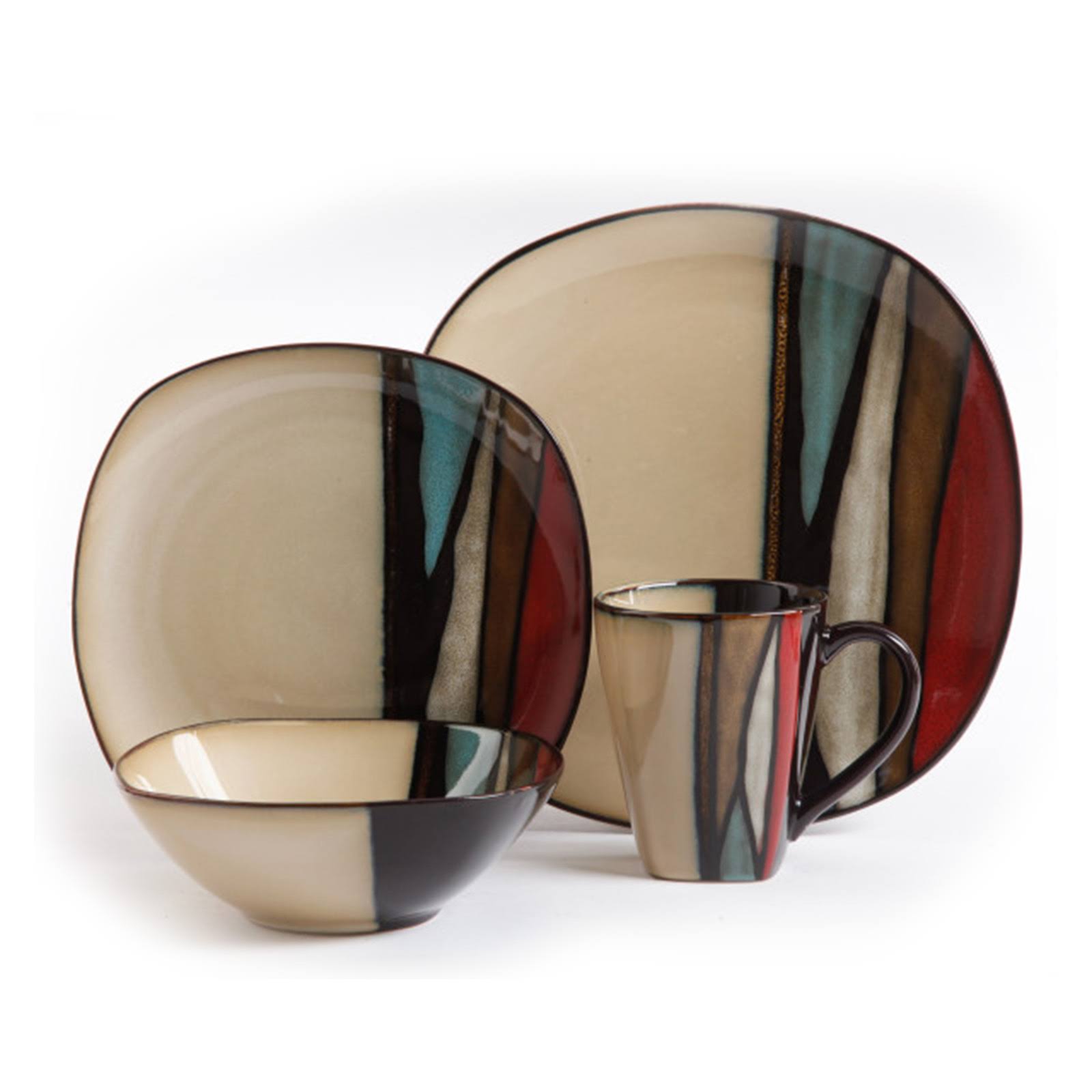 Gibson Elite Althea 16 Piece Stoneware Dinnerware Set