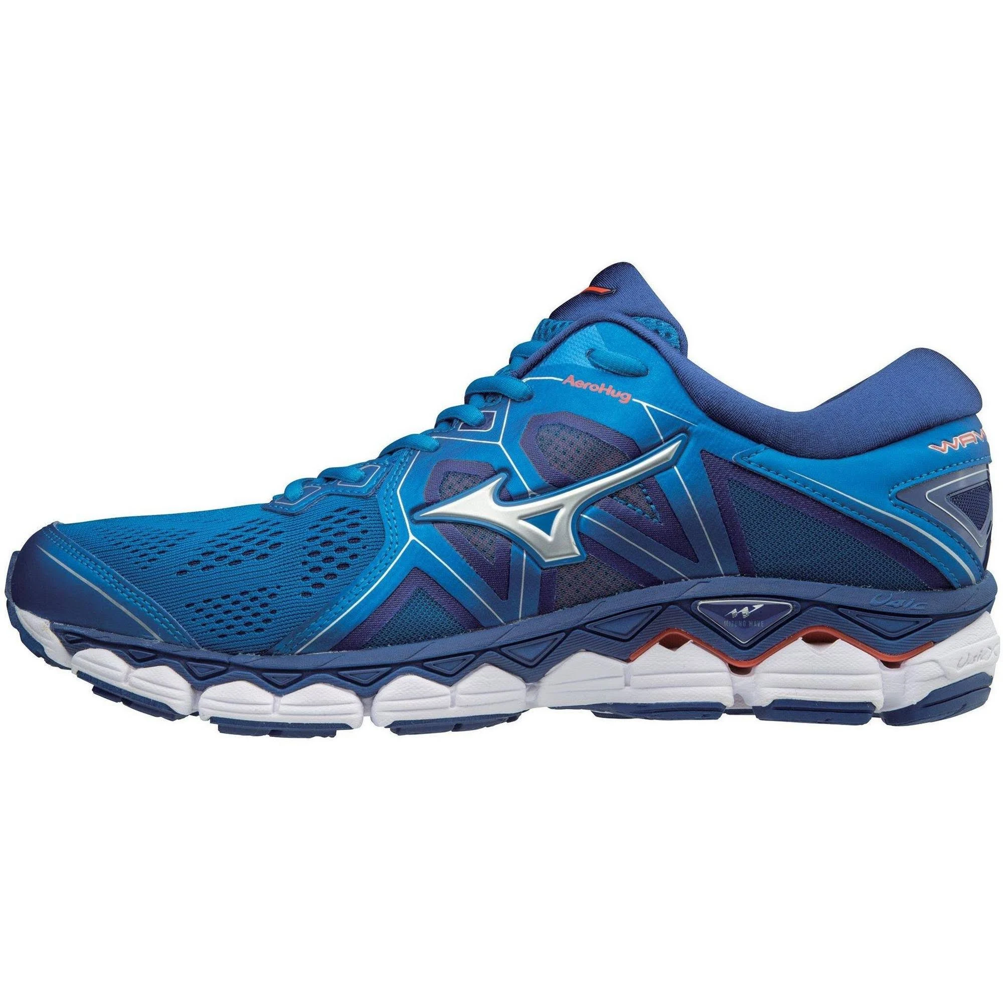 Mizuno Wave Sky 2 Running Shoe - Men&s Directoire blue/cherry Tomato