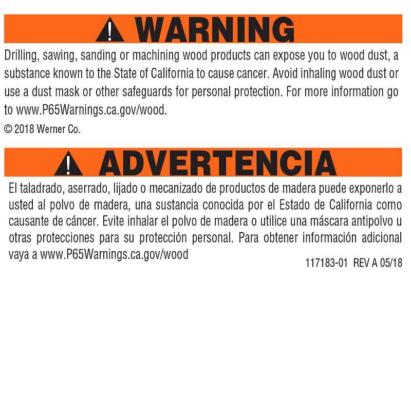 Werner 8& Ceiling Wood Attic Ladder - 25x22W x 54x22L W2508