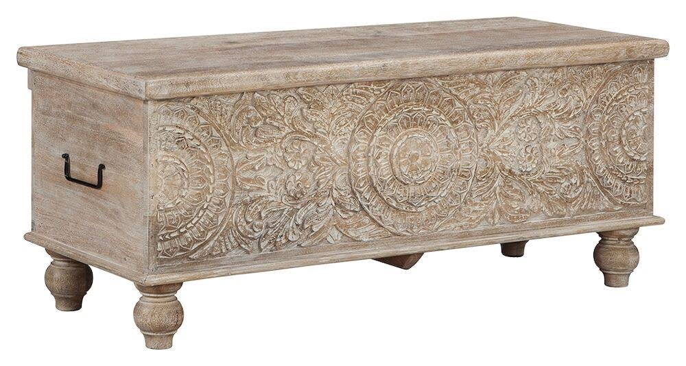 Signature Design by Ashley Fossil Ridge Storage Bench - Beige