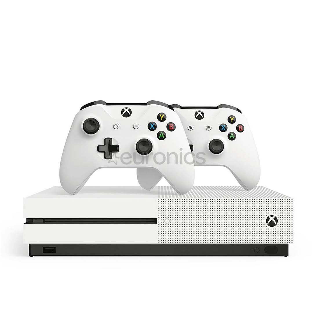 Microsoft Xbox One S, 1TB, Double Controller White