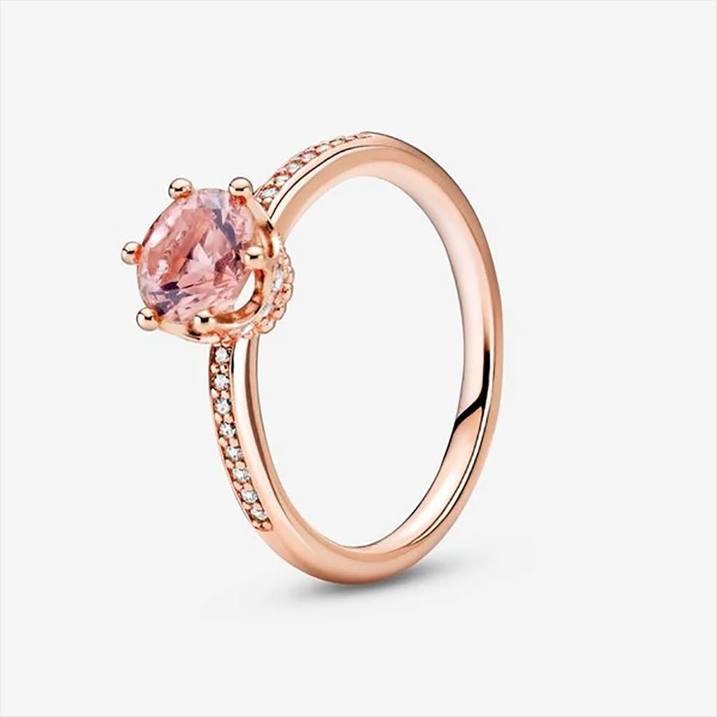 Pandora : Pink Sparkling Crown Solitaire Ring - 8.5 (58 mm)