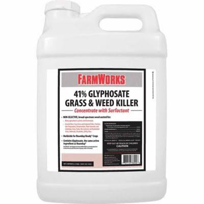 FarmWorks Grass u0026 Weed Killer 41% Glyphosate Concentrate, 2-1/2 gal., 76200