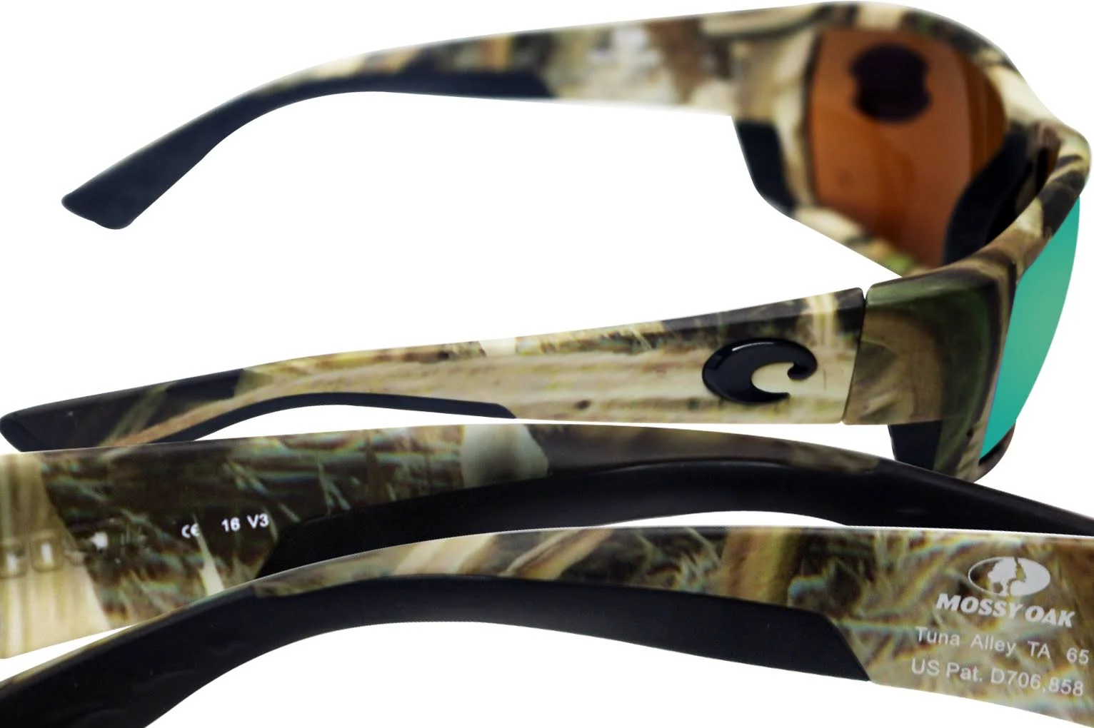 (Mossy Oak Shadow Grass Blades Camo, Green Mirror 580G Lens) - Costa Del Mar Tuna Alley Sunglasses