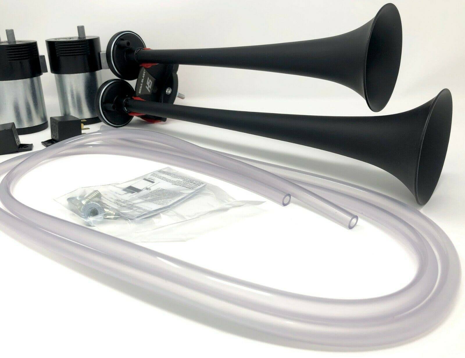 Mega Blast Air Horns for Trucks Cars SUV Train Sound Extremely Loud Black
