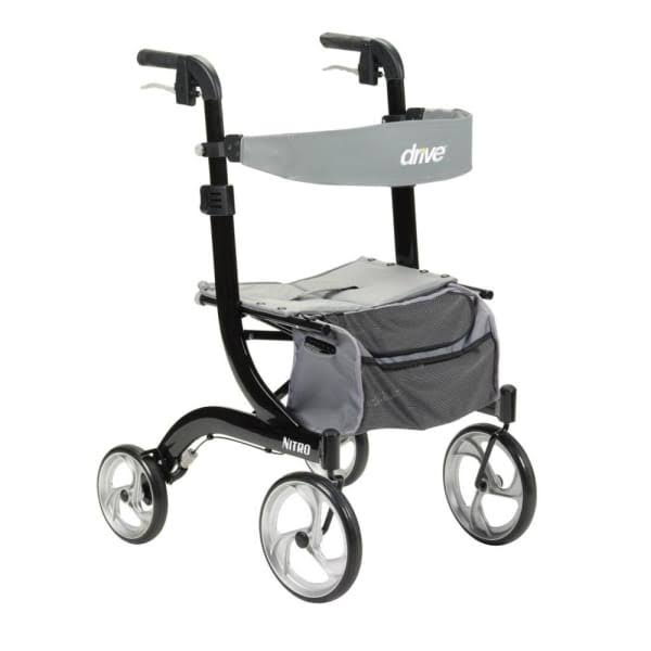 Drive Medical RTL10266BK-H Nitro Euro Style Walker Rollator, Petite, Black