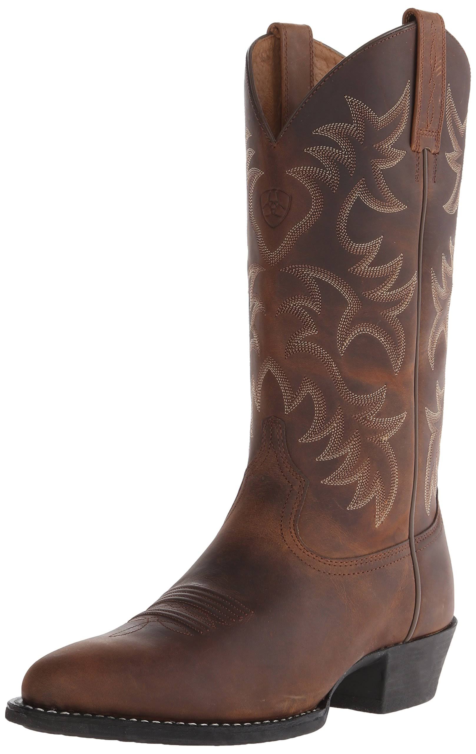 Ariat Men&s Heritage Western R Toe Boots - Distressed Brown