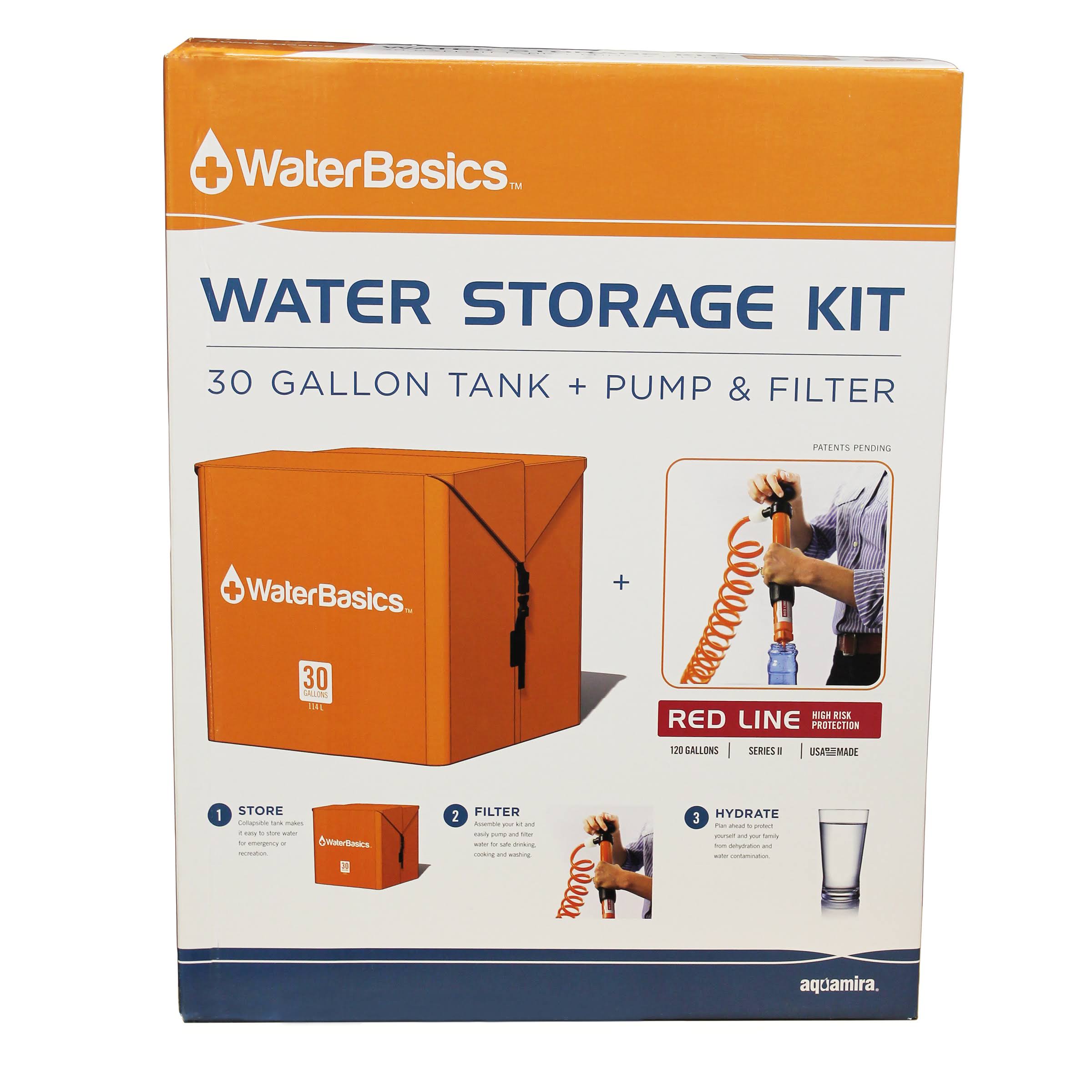WaterBasics Water Storage Kit - 30 Gallon with Filter