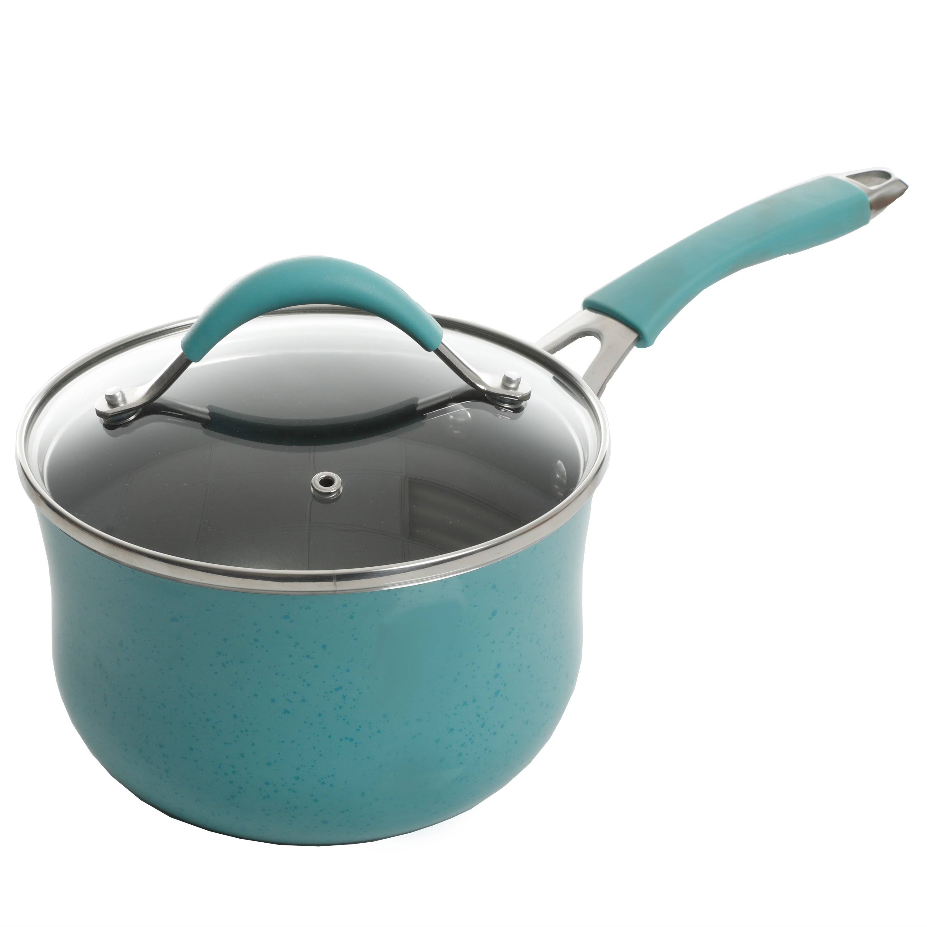 The Pioneer Woman Frontier Speckle 10-Piece Cookware Set, Turquoise