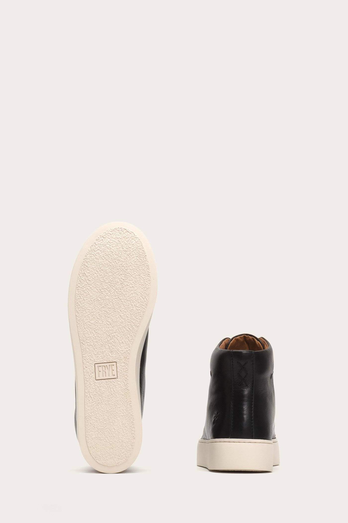 Frye Women's Lena Zip High Top Leather Sneakers - Black - Size 8