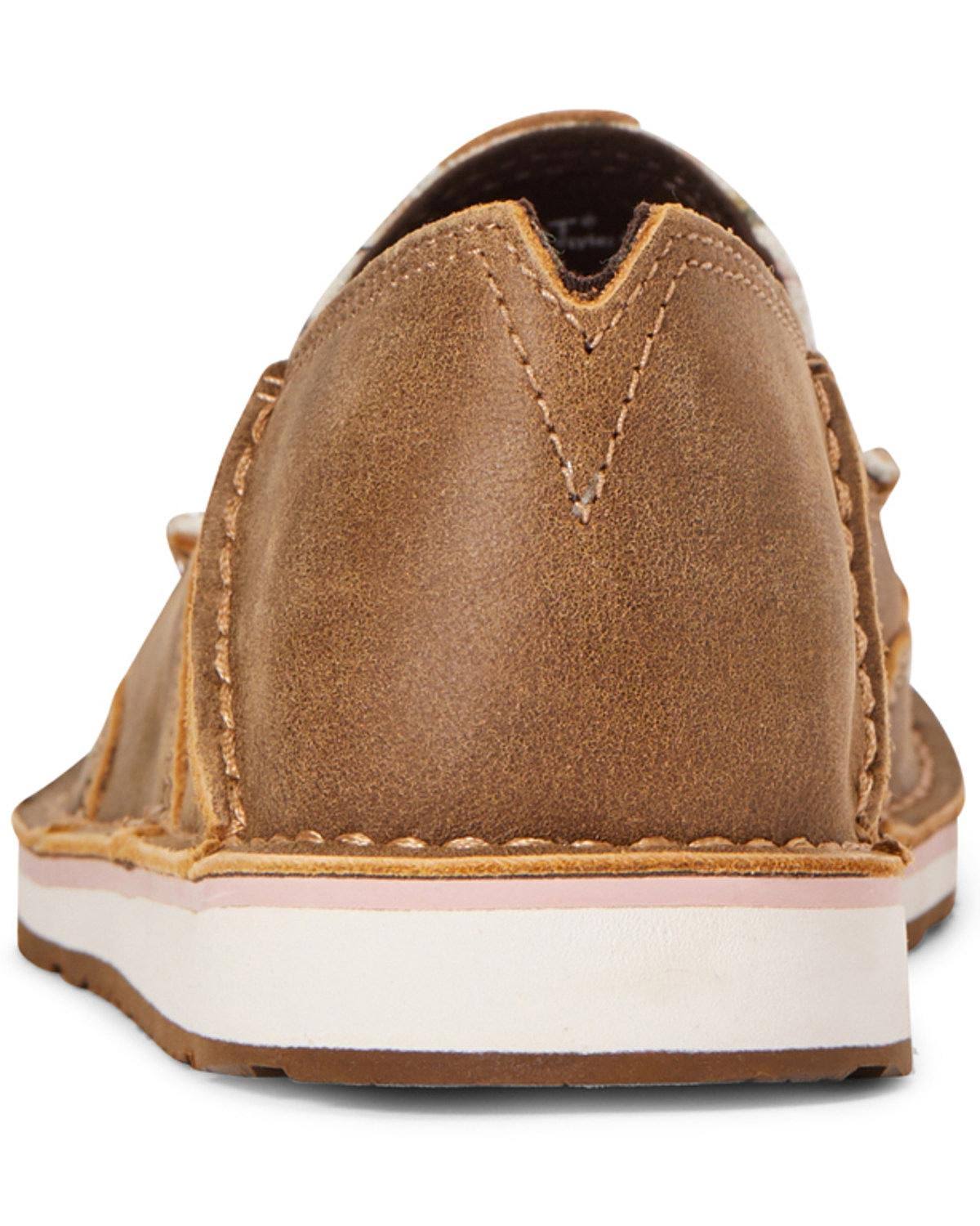 Ariat Women's Watercolor Feather Cruiser Shoes Moc Toe Brown