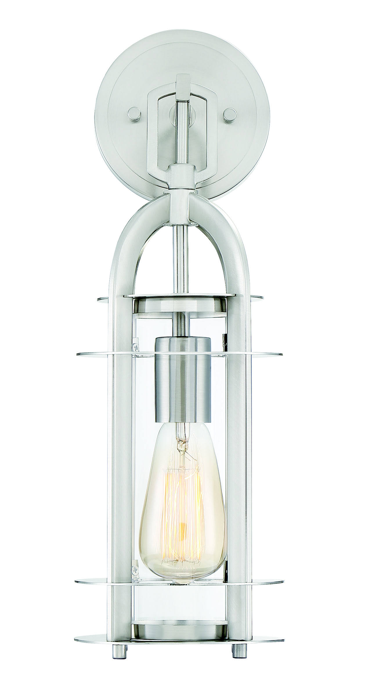 Savoy House Merrill Outdoor|Wall Lantern Satin Nickel 1 Light 5-800-SN