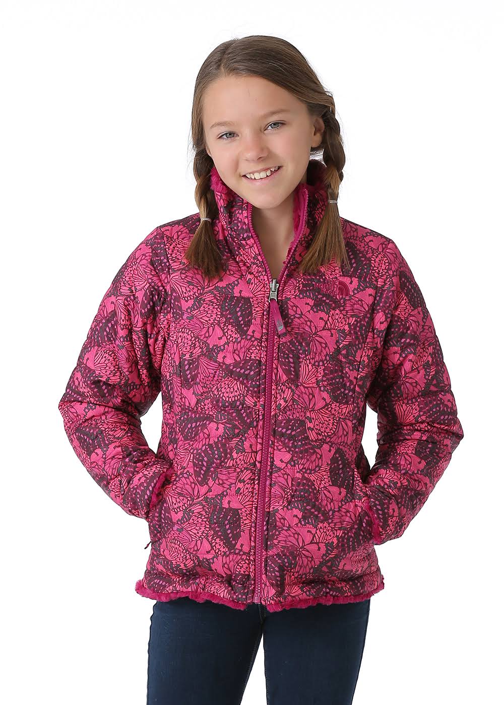 The North Face Reversible Mossbud Swirl Jacket Girls Pink