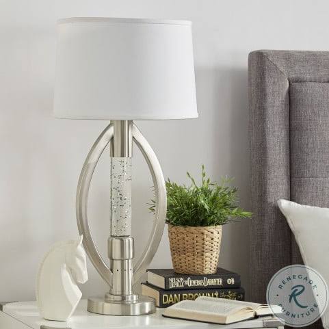 Lucian Satin Nickel Table Lamp