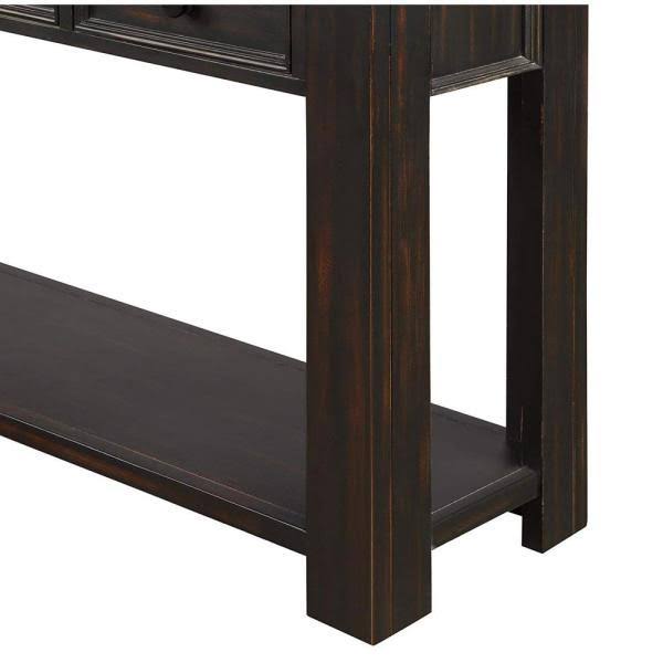Black Grange Regency Console Table with 4-Drawer