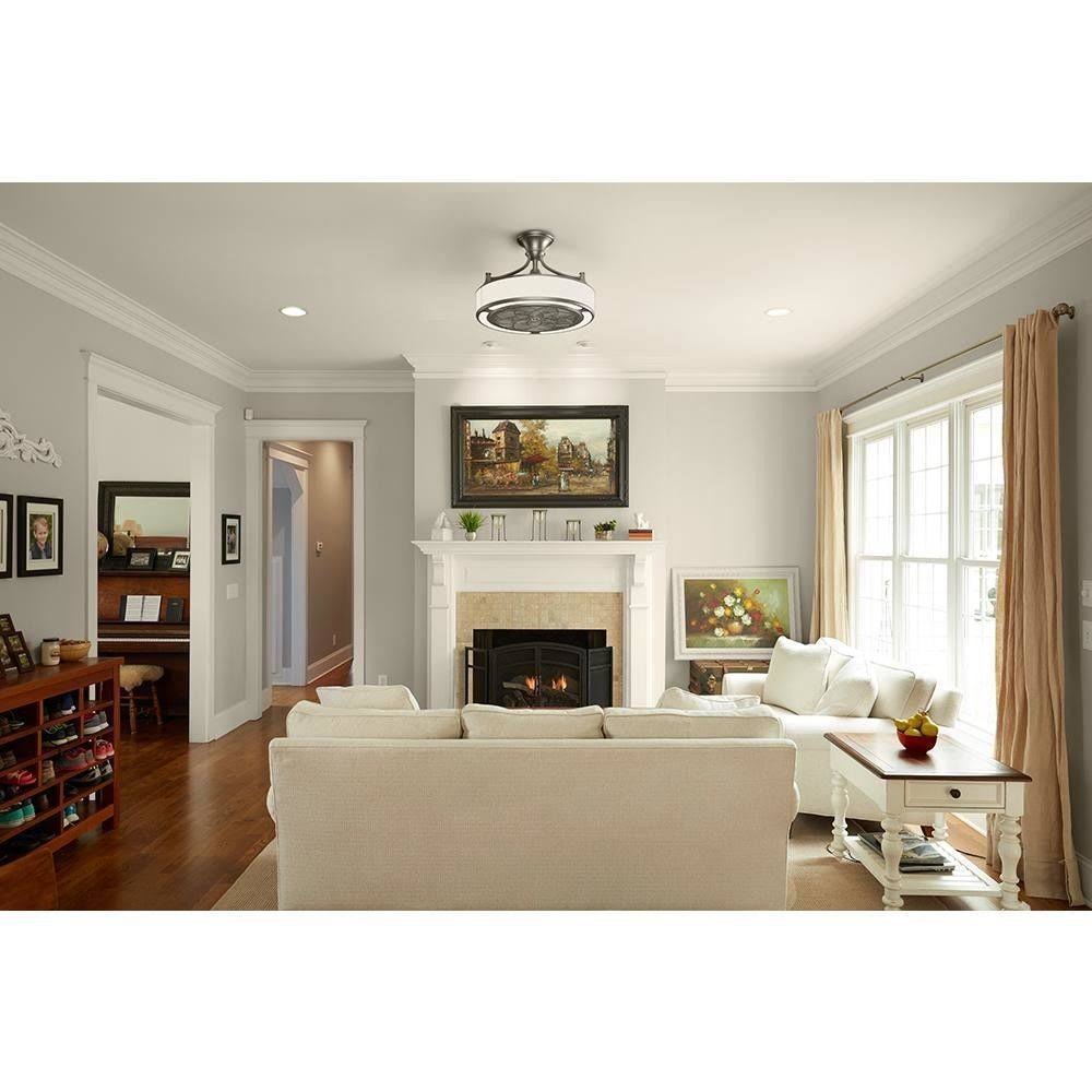 Anderson 22 in. LED Indoor/Outdoor Brushed Nickel Ceiling Fan with Remote