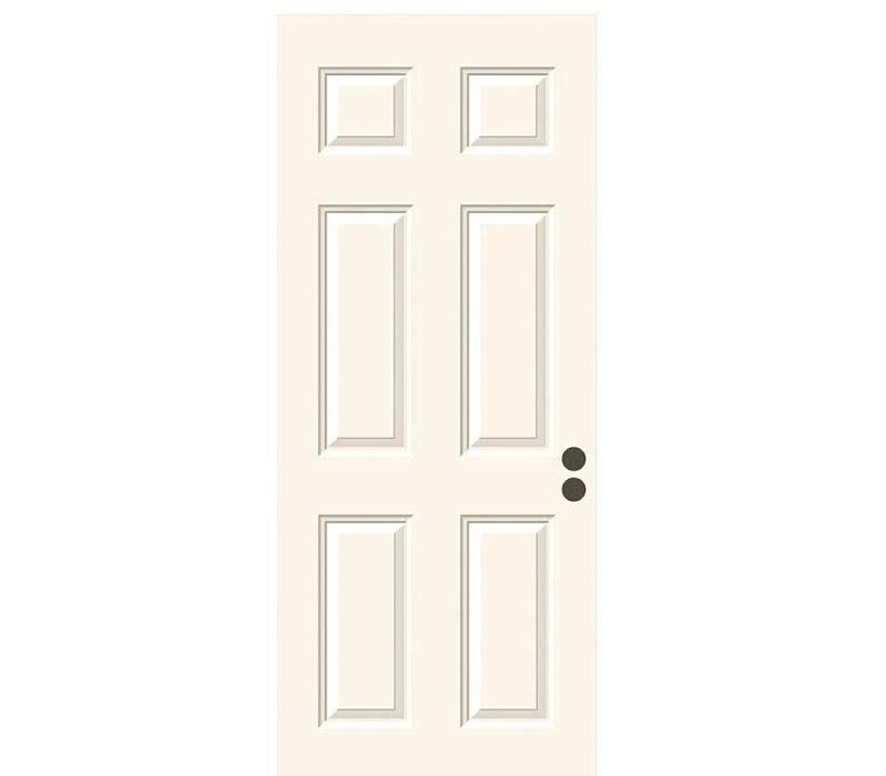 30 in. x 80 in. 6-Panel Primed Premium Steel Front Door Slab