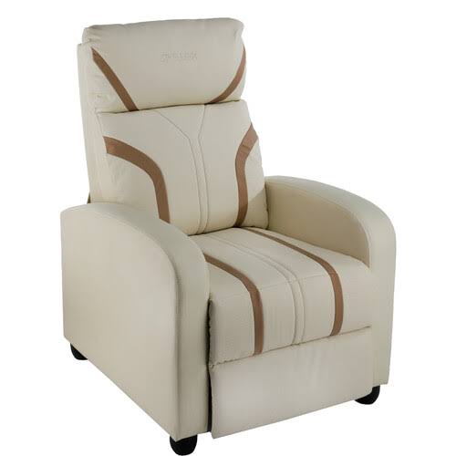 Spieltek RL Gaming Recliner Cream/Brown Chairs, Material PU Leather, Armrests ARMREST, High BACK, 275 lbs, Quantity 1, Without C