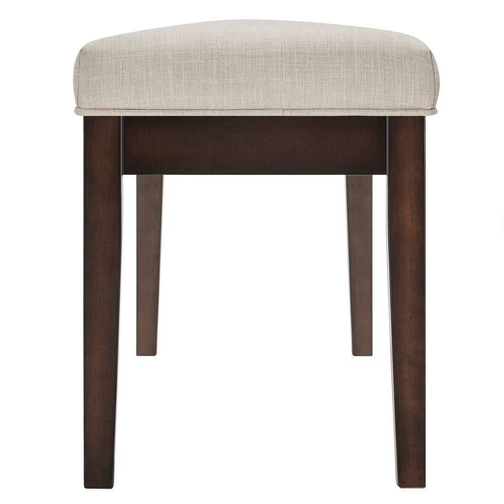 Inspire Q Hawthorne Upholstered Espresso Finish Bench by Bold, Gray