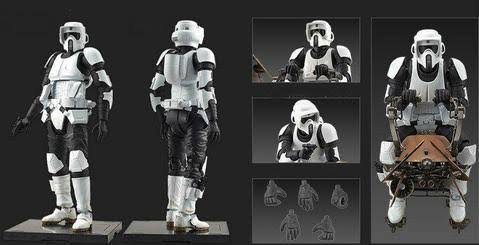 Model Kit - 1/12 Star Wars Scout Trooper u0026 Speeder Bike