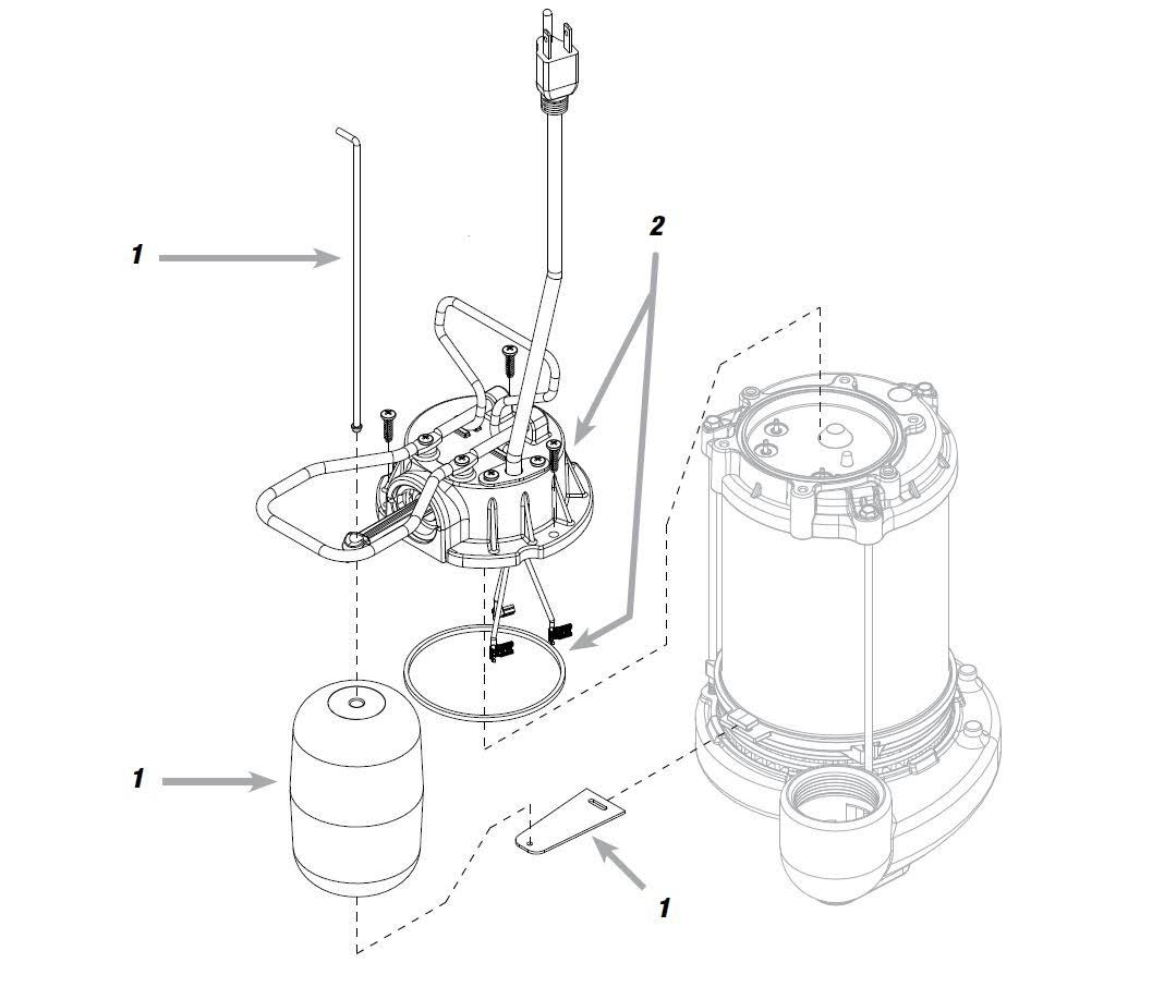 Wayne CDU800 1/2 HP Submersible Cast Iron and Steel Sump Pump with Integrated Vertical Float Switch