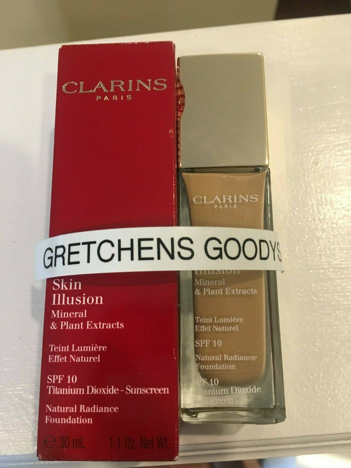 Clarins Skin Illusion Natural Radiance Foundation, SPF 10, Beige 107 - 30 ml bottle