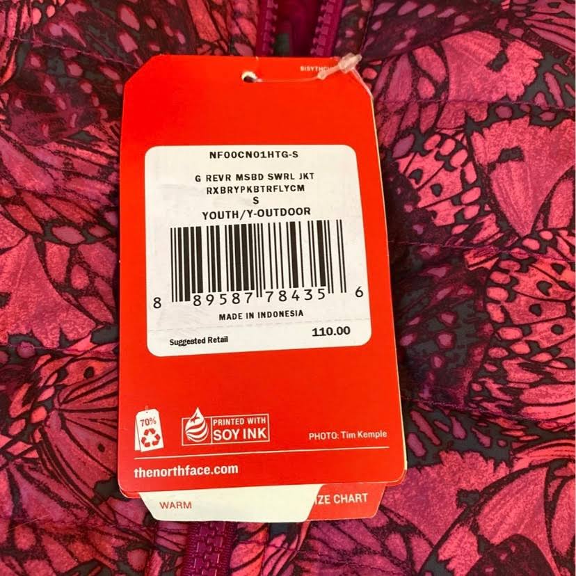 The North Face Reversible Mossbud Swirl Jacket Girls Pink