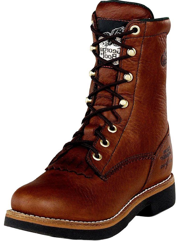 Georgia Boot Men's Farm and Ranch Lacer Work Boots, Brown