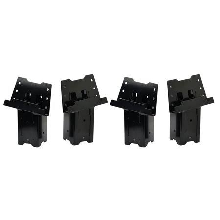 HME 4 x 4 Wood Post Elevated Hunting Blind Steel Post Brackets, Black (4 Pack)