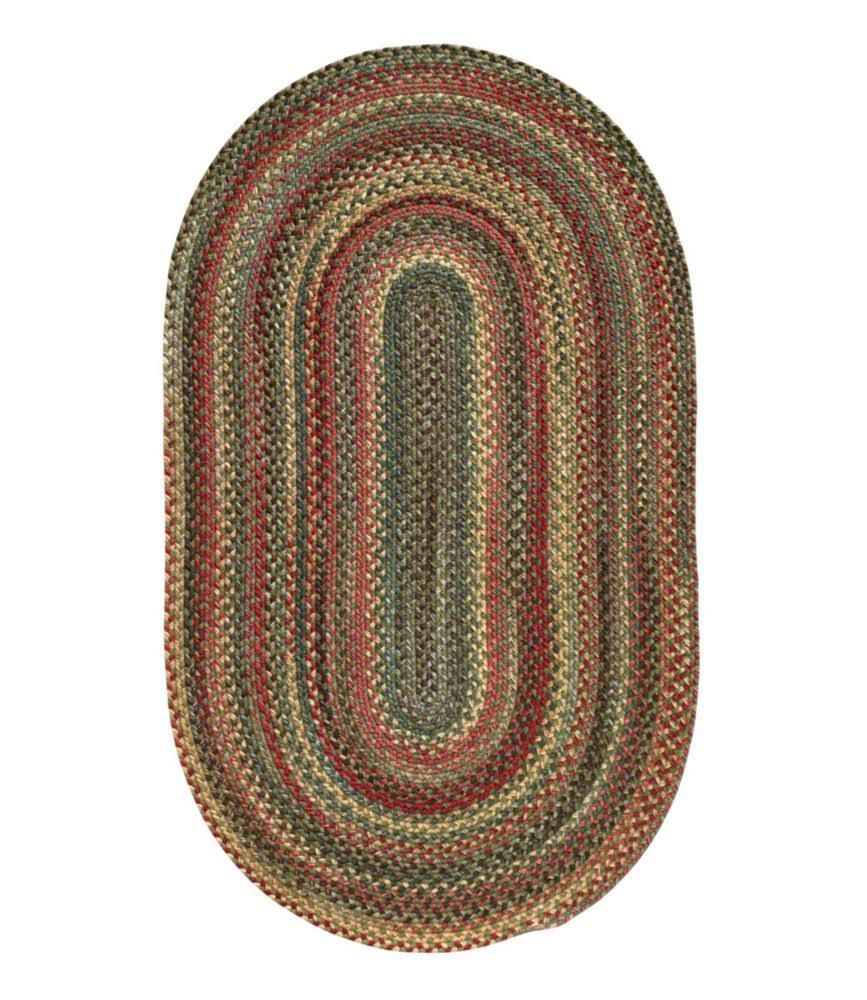 L.L.Bean Braided Wool Rug, Oval Green | L.L.Bean
