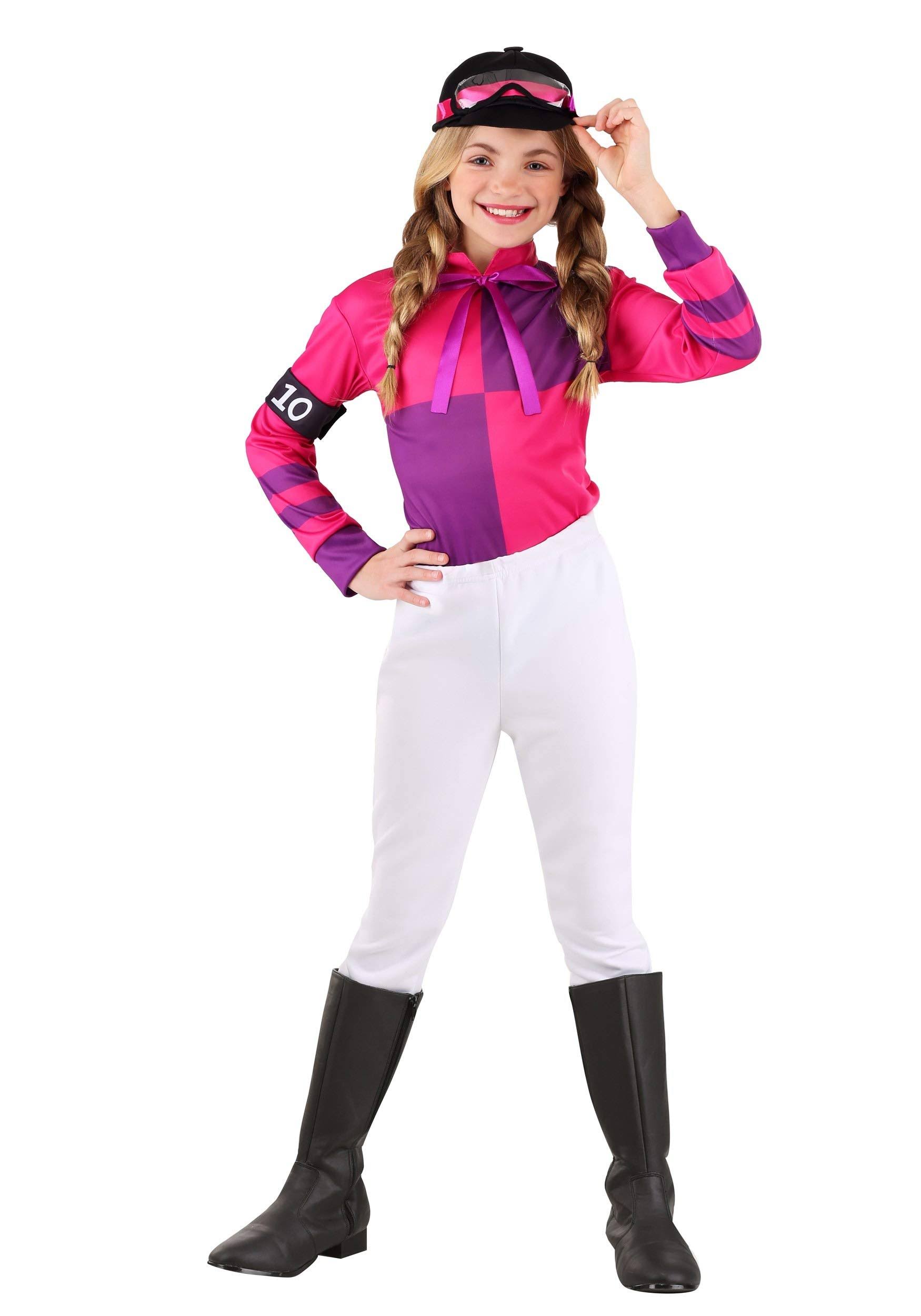 Girl's Jockey Costume, Size: Small, Purple