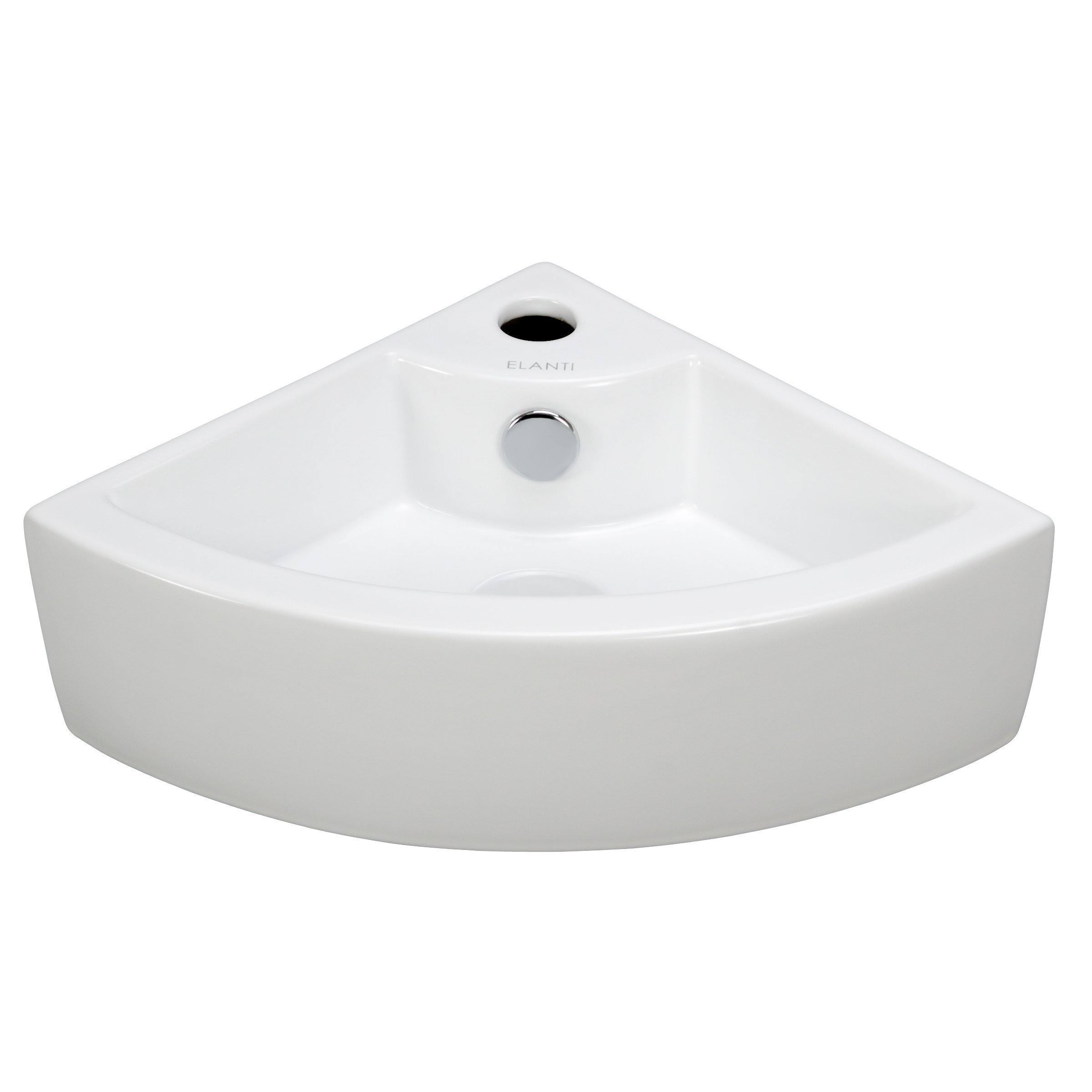 Elanti Porcelain Wall Mounted Corner Sink