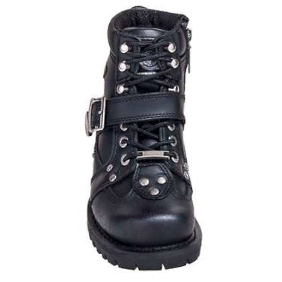 Milwaukee Road Captain Mens Motorcycle Boots Black Leather