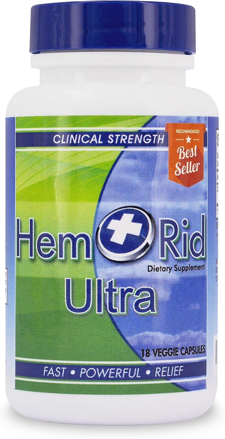 HemRid Ultra - Natural Hemorrhoid Pills for Rapid Relief (18 Tablets)