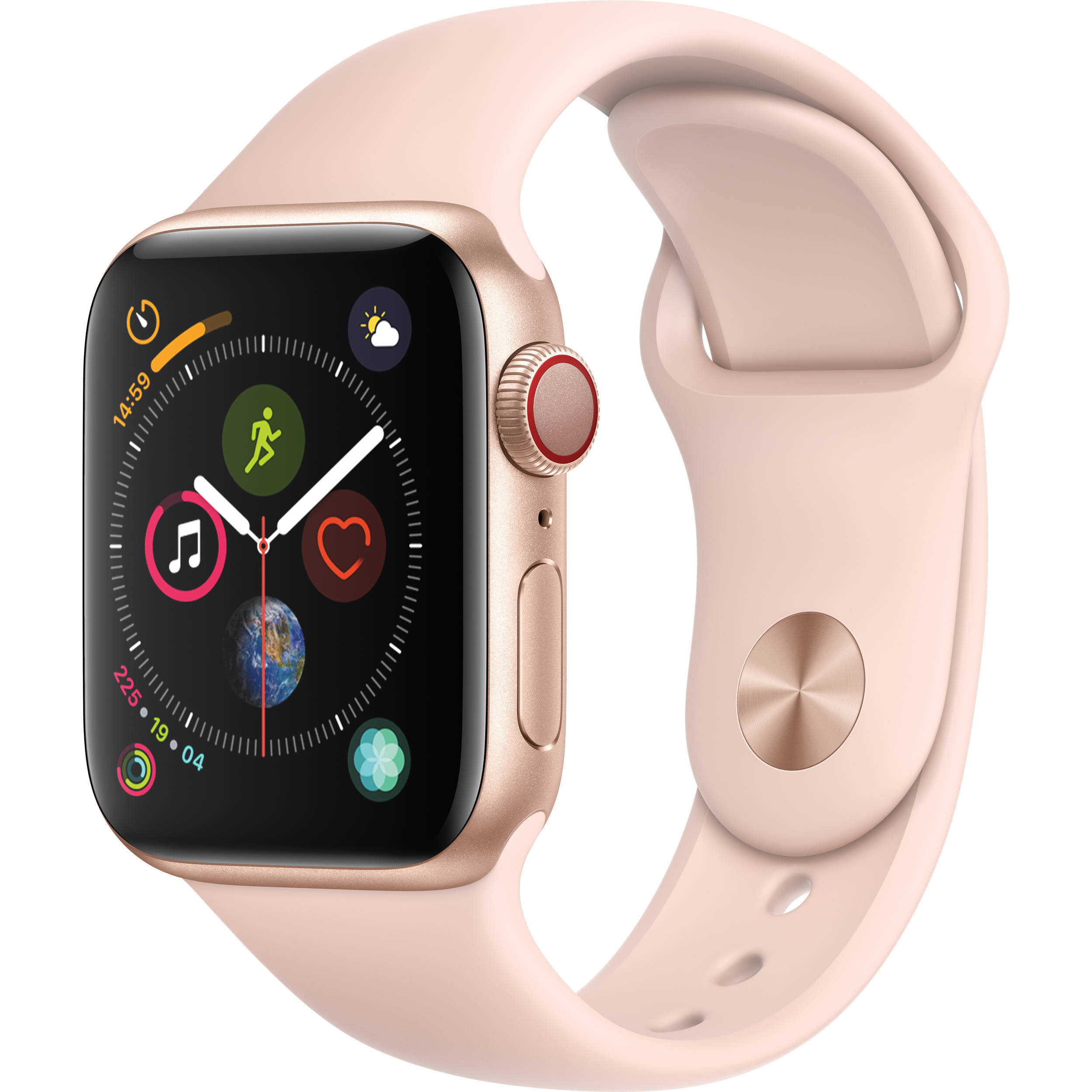 Apple Watch Series 4 - 40mm - GPS + Cellular - Gold Aluminum Case - Pink Sand Sport Band