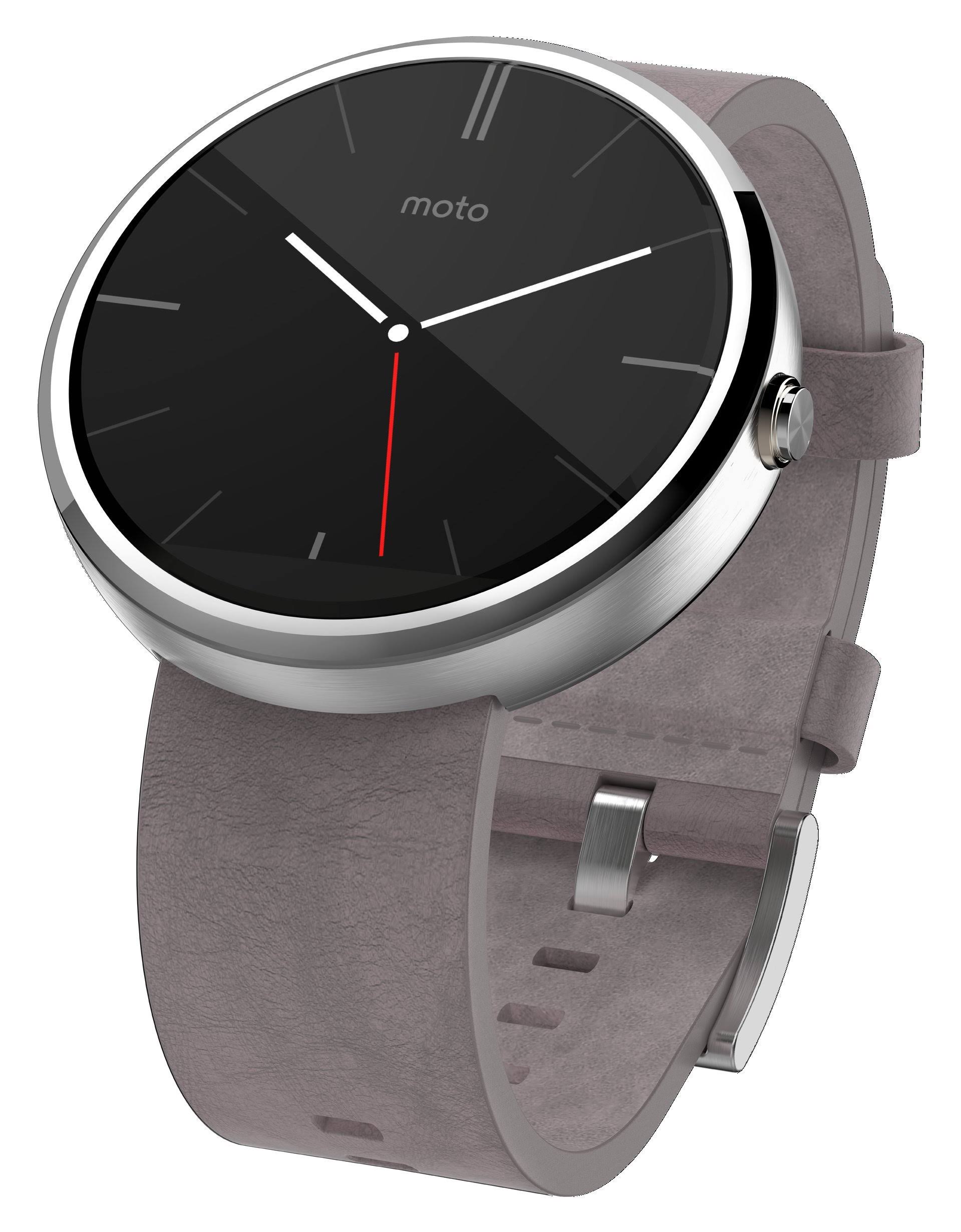 Motorola Moto 360 Stone Leather Smart Watch